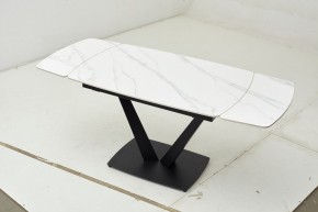 Стол ALATRI 120 MATT WHITE MARBLE SOLID CERAMIC / BLACK, ®DISAUR в Челябинске - cheliabinsk.ok-mebel.com | фото