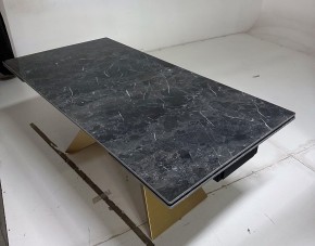 Стол ALES 180 BLACK GRAVE SOLID CERAMIC, керамика / бронзовый, ®DISAUR в Челябинске - cheliabinsk.ok-mebel.com | фото 5