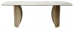 Стол BRONTE 220 KL-188 Контрастный мрамор матовый, итальянская керамика/ Шампань, ®DISAUR в Челябинске - cheliabinsk.ok-mebel.com | фото 2