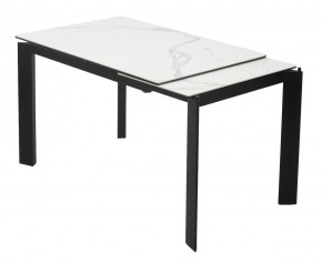 Стол CORNER 120 MATTE STATUARIO Белый мрамор матовый керамика, стекло/ черный каркас, ®DISAUR в Челябинске - cheliabinsk.ok-mebel.com | фото 3