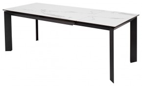 Стол CREMONA 140 HIGH GLOSS STATUARIO Белый мрамор глянцевый, керамика/ черный каркас, ®DISAUR в Челябинске - cheliabinsk.ok-mebel.com | фото 2