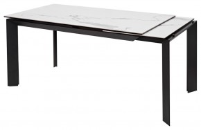 Стол CREMONA 140 HIGH GLOSS STATUARIO Белый мрамор глянцевый, керамика/ черный каркас, ®DISAUR в Челябинске - cheliabinsk.ok-mebel.com | фото 3