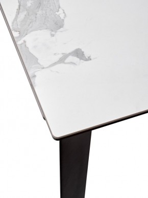 Стол CREMONA 140 HIGH GLOSS STATUARIO Белый мрамор глянцевый, керамика/ черный каркас, ®DISAUR в Челябинске - cheliabinsk.ok-mebel.com | фото 4