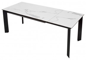 Стол CREMONA 140 HIGH GLOSS STATUARIO Белый мрамор глянцевый, керамика/ черный каркас, ®DISAUR в Челябинске - cheliabinsk.ok-mebel.com | фото 8