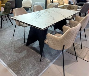 Стол IVAR 180 MARBLES KL-188 Контрастный мрамор, итальянская керамика, ®DISAUR в Челябинске - cheliabinsk.ok-mebel.com | фото 11