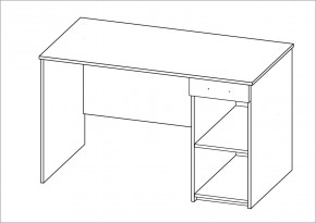 Стол КАСТОР письменный с одной тумбой и одним ящиком, цвет белый в Челябинске - cheliabinsk.ok-mebel.com | фото 2