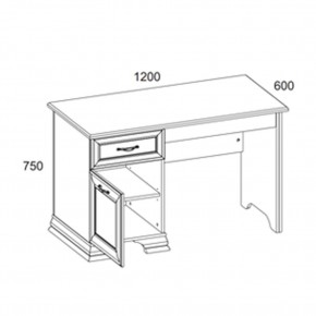 Стол письменный 120, TIFFANY, цвет вудлайн кремовый в Челябинске - cheliabinsk.ok-mebel.com | фото 3