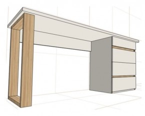 Стол письменный с тумбой 4 ящика (1650) в Челябинске - cheliabinsk.ok-mebel.com | фото 2