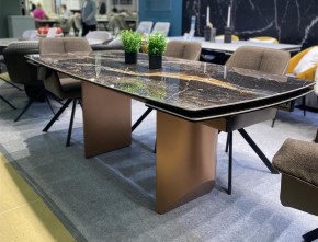 Стол ПУАНТО 200 TITANIUM LAWA NERO, керамика / МЕДЬ каркас М-City в Челябинске - cheliabinsk.ok-mebel.com | фото 2
