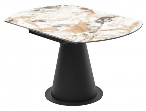 Стол TERAMO 135 GLOSS GRAND JADE SOLID CERAMIC, керамика, поворотн.механизм / Черный каркас, ®DISAUR в Челябинске - cheliabinsk.ok-mebel.com | фото 11