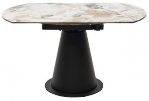Стол TERAMO 135 GLOSS GRAND JADE SOLID CERAMIC, керамика, поворотн.механизм / Черный каркас, ®DISAUR в Челябинске - cheliabinsk.ok-mebel.com | фото 16