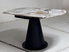 Стол TERAMO 135 GLOSS GRAND JADE SOLID CERAMIC, керамика, поворотн.механизм / Черный каркас, ®DISAUR в Челябинске - cheliabinsk.ok-mebel.com | фото 9
