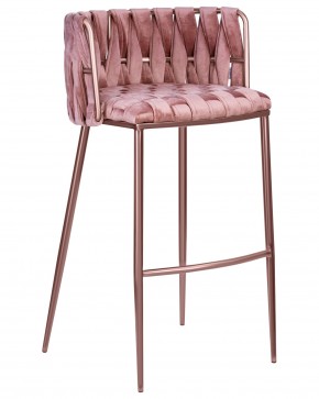 Стул барный DOBRIN EMMA ROSE GOLD, розовый велюр (VF-10) в Челябинске - cheliabinsk.ok-mebel.com | фото