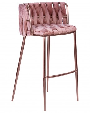 Стул барный DOBRIN EMMA ROSE GOLD, розовый велюр (VF-10) в Челябинске - cheliabinsk.ok-mebel.com | фото 2