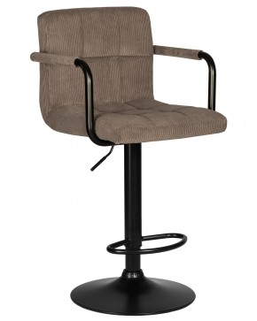 Стул барный DOBRIN KRUGER ARM BLACK, какао вельвет (LAR-E2041-05) в Челябинске - cheliabinsk.ok-mebel.com | фото