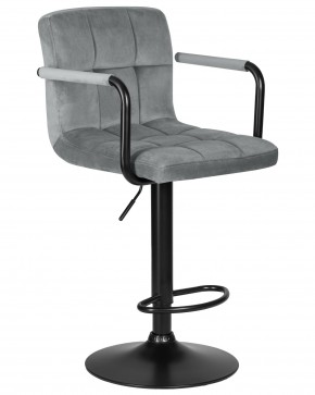 Стул барный DOBRIN KRUGER ARM BLACK, серый велюр (MJ9-75) в Челябинске - cheliabinsk.ok-mebel.com | фото 2