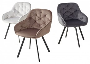 Стул GALE 360 град. поворот. BLUVEL-03 LIGHT GREY, велюр/ черный каркас, М-City в Челябинске - cheliabinsk.ok-mebel.com | фото 2