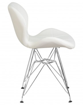 Стул обеденный DOBRIN BUTTERFLY CHROME, ножки хром, цвет белый в Челябинске - cheliabinsk.ok-mebel.com | фото 3