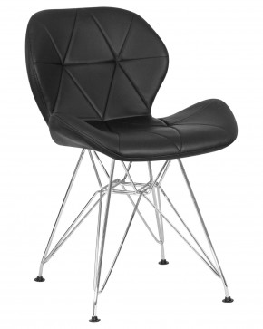 Стул обеденный DOBRIN BUTTERFLY CHROME, ножки хром, цвет чёрный в Челябинске - cheliabinsk.ok-mebel.com | фото