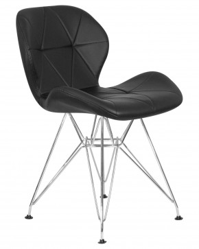 Стул обеденный DOBRIN BUTTERFLY CHROME, ножки хром, цвет чёрный в Челябинске - cheliabinsk.ok-mebel.com | фото 2