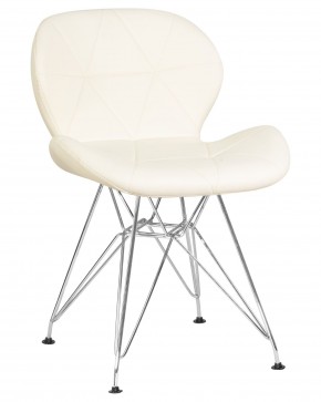 Стул обеденный DOBRIN BUTTERFLY CHROME, ножки хром, цвет кремовый в Челябинске - cheliabinsk.ok-mebel.com | фото