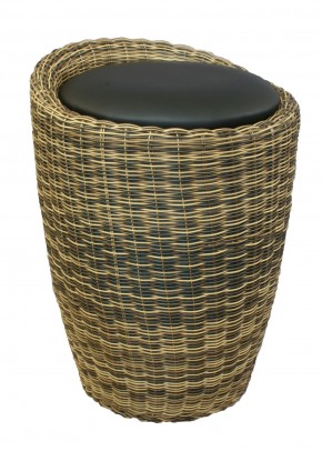Табурет с местом для хранения LM-1100Rattan, чёрный в Челябинске - cheliabinsk.ok-mebel.com | фото