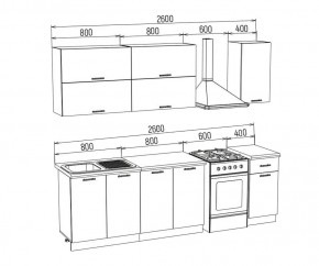 ТЕХНО-3 Кухонный гарнитур 2,0 м Компоновка №2 в Челябинске - cheliabinsk.ok-mebel.com | фото 2