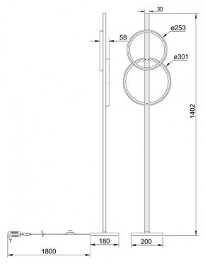 Торшер Arte Lamp Fluido A3913PN-24BK в Челябинске - cheliabinsk.ok-mebel.com | фото 2