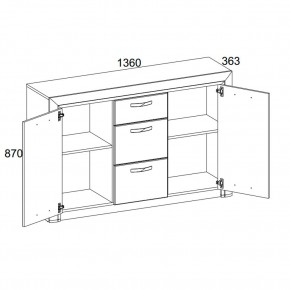 Тумба 2D3S, OLIVIA, цвет вудлайн крем/дуб анкона в Челябинске - cheliabinsk.ok-mebel.com | фото 2