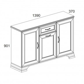 Тумба 3D1S, TIFFANY, цвет вудлайн кремовый в Челябинске - cheliabinsk.ok-mebel.com | фото 2