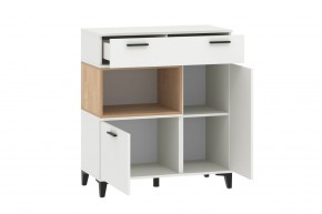 Тумба НМ 013.80 "Bergen" (Белый/Дуб бунратти) в Челябинске - cheliabinsk.ok-mebel.com | фото 2