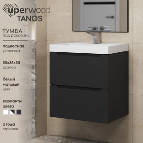 Тумба под раковину Uperwood Tanos 50 см, подвесная, черная матовая в Челябинске - cheliabinsk.ok-mebel.com | фото 4