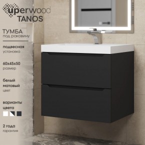 Тумба под раковину Uperwood Tanos 60 см, подвесная, черная матовая в Челябинске - cheliabinsk.ok-mebel.com | фото 3