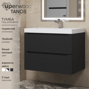 Тумба под раковину Uperwood Tanos 70 см, подвесная, черная матовая в Челябинске - cheliabinsk.ok-mebel.com | фото 3