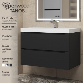 Тумба под раковину Uperwood Tanos 80 см, подвесная, черная матовая в Челябинске - cheliabinsk.ok-mebel.com | фото 3