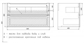 Тумба под раковину Uperwood Tanos 90 см, подвесная, белая матовая в Челябинске - cheliabinsk.ok-mebel.com | фото 3
